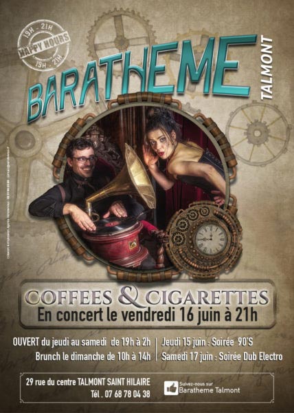 Création et impression d'affiche en Vendée pour un concert au Barathème